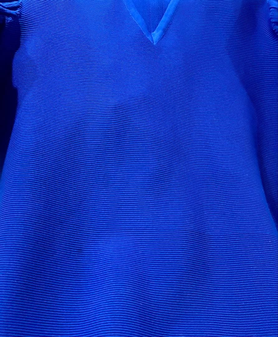 CFCL フレアスリーブ ニットワンピース 青