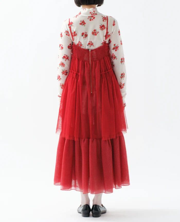新品未使用 タグ付きPOPPY Gather frill tulle dress