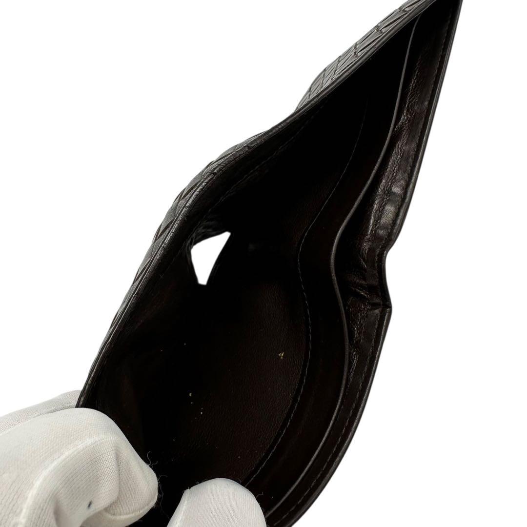 【極美品】箱付き ボッテガヴェネタ 2つ折り財布 イントレチャート ブラウン