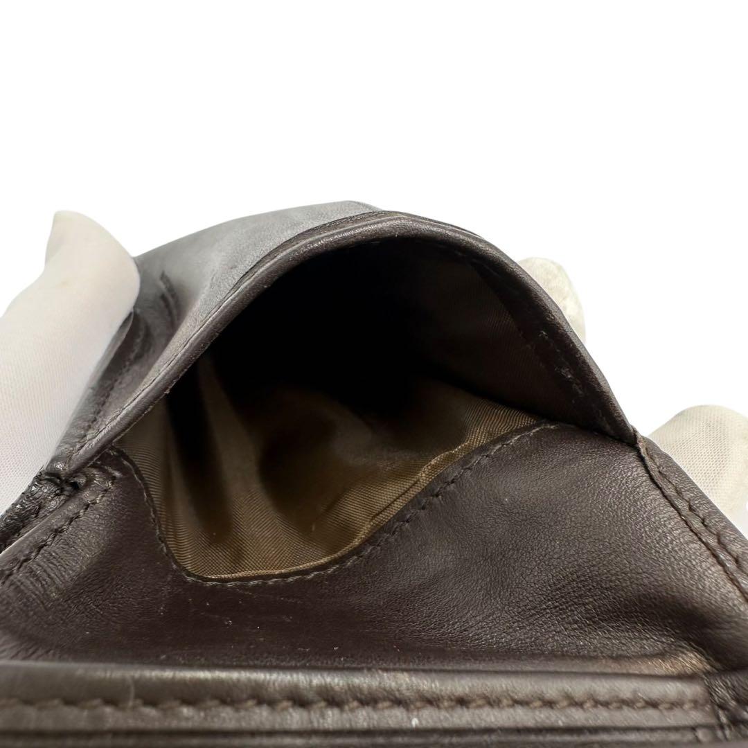 【極美品】箱付き ボッテガヴェネタ 2つ折り財布 イントレチャート ブラウン