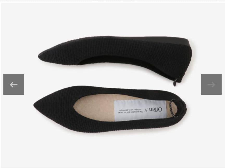 Öffen/オッフェン ポインテッドトゥ フラットシューズ 26 ブラック42