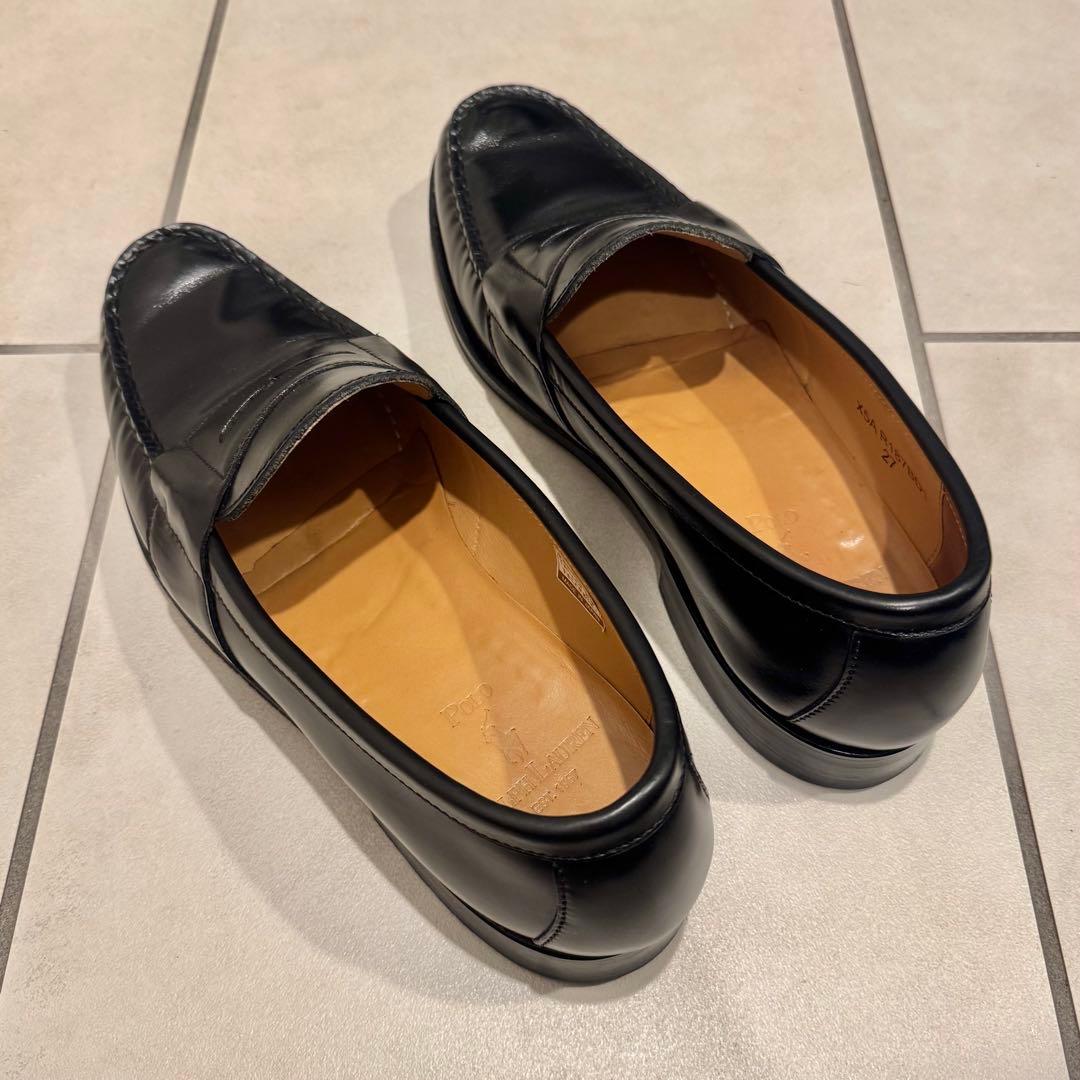 中古 POLO RALPH LAUREN 黒 レザー ローファー ラルフローレン