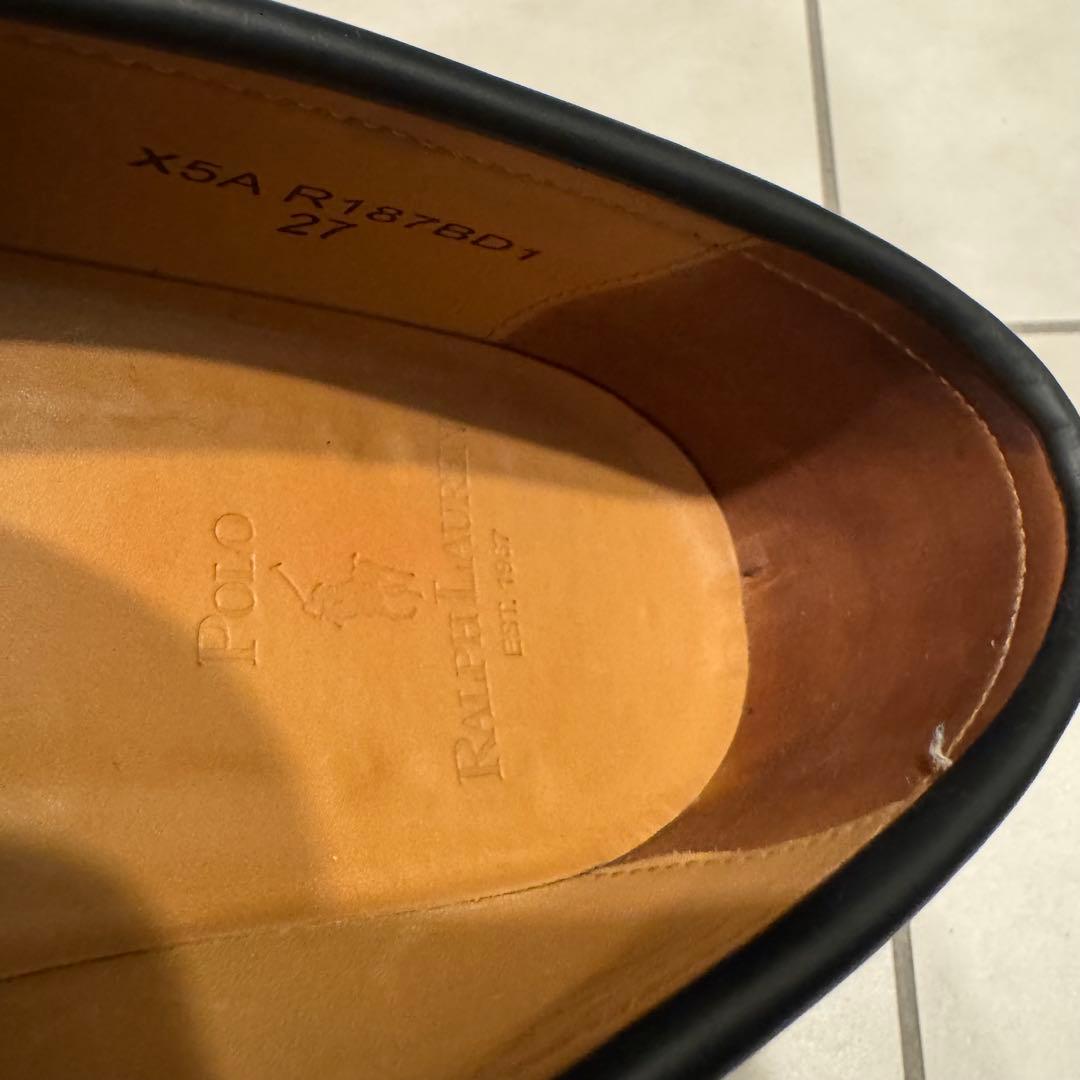 中古 POLO RALPH LAUREN 黒 レザー ローファー ラルフローレン