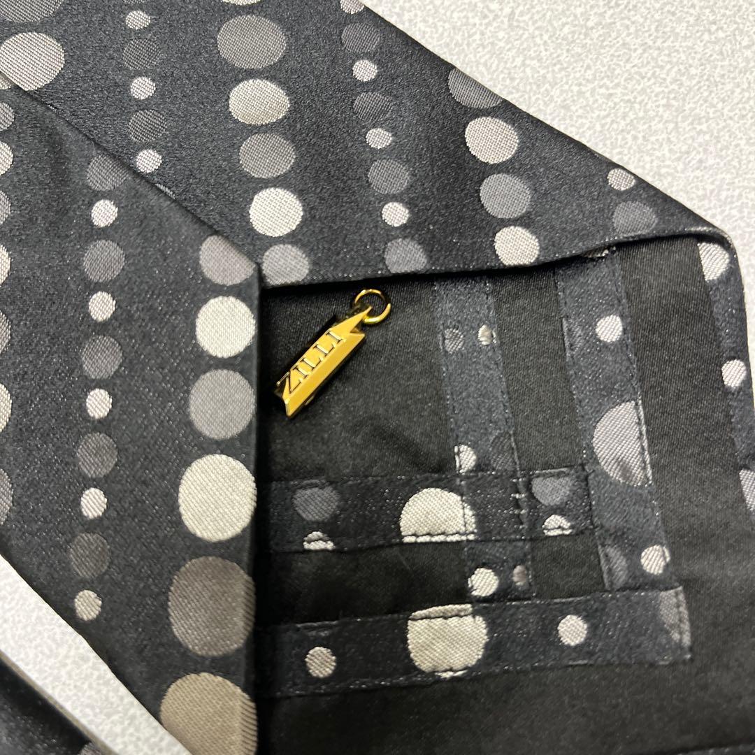 美品　ZILLI ネクタイ　6-07 ドット　水玉　レジメンタル