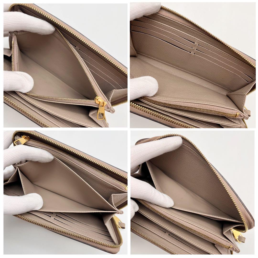 ルイヴィトン モノグラム アンプラント ジッピーウォレット クレーム　ベージュ