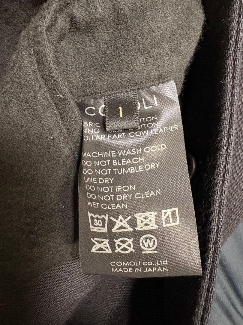 25AW comoli デニム　レザーワークジャケット　襟レザー　サイズ1 美品