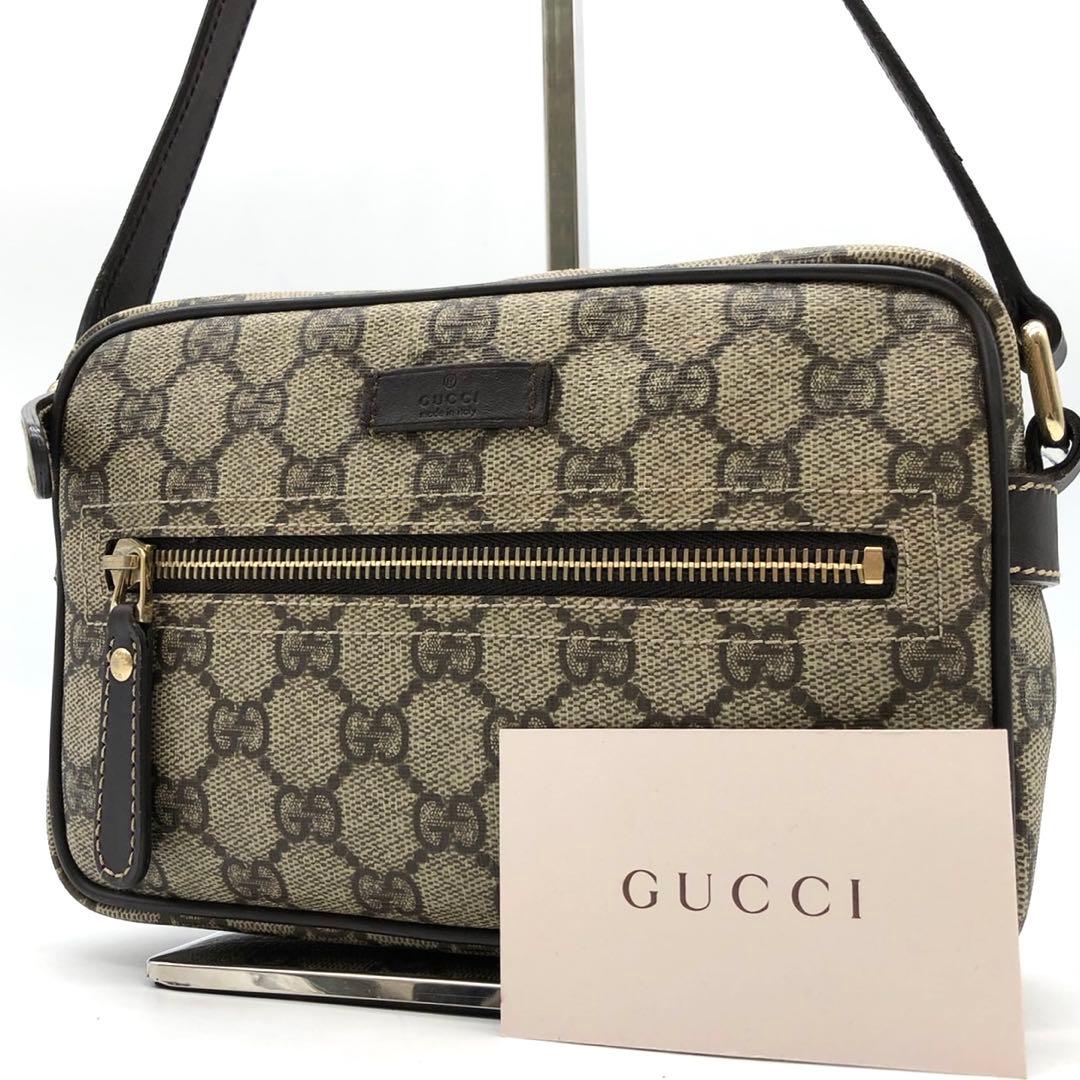 ✨美品✨グッチ ショルダーバッグ カメラバッグ GGスプリーム ロゴプレート
