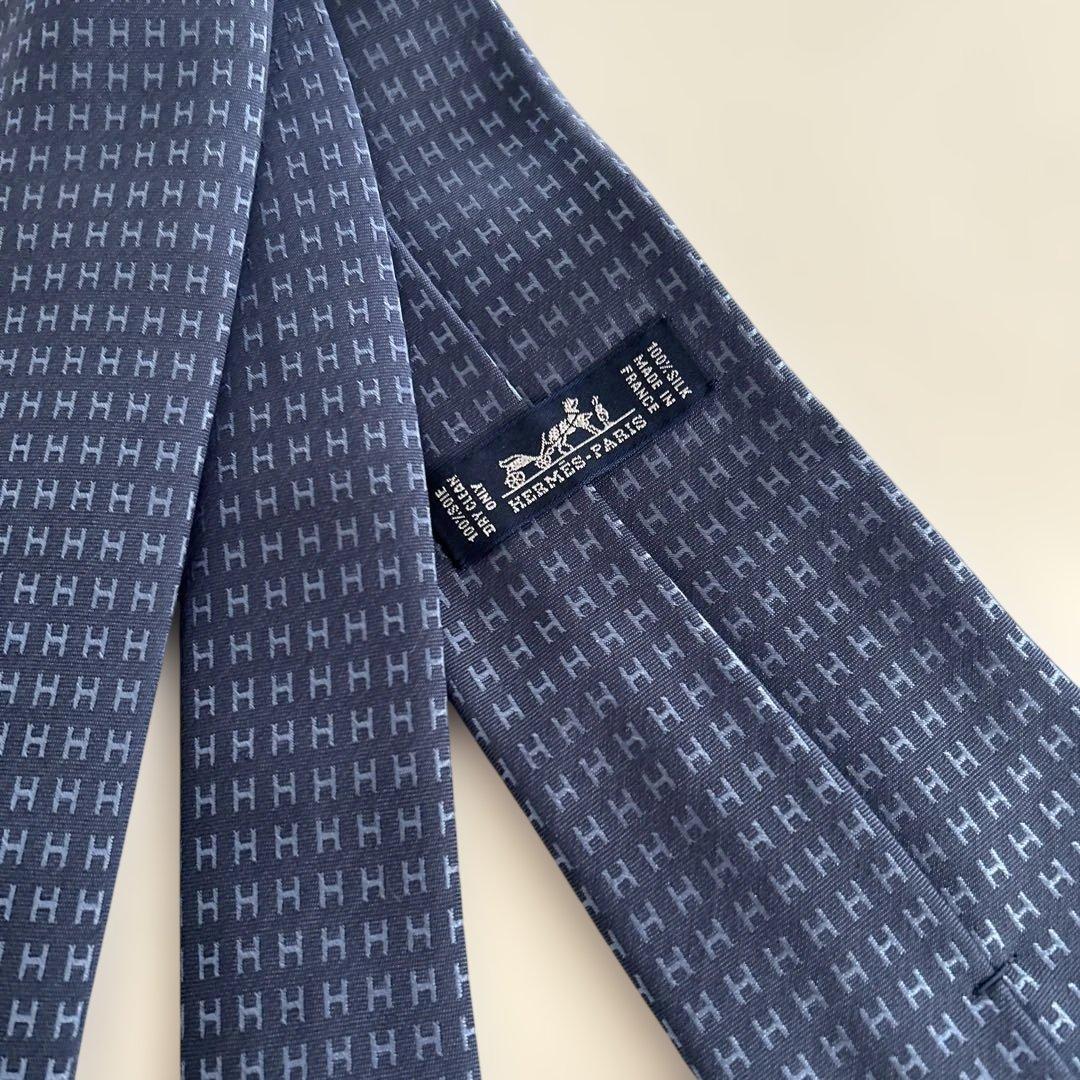 未使用箱付き　 エルメス　HERMES ネクタイ　ブルー