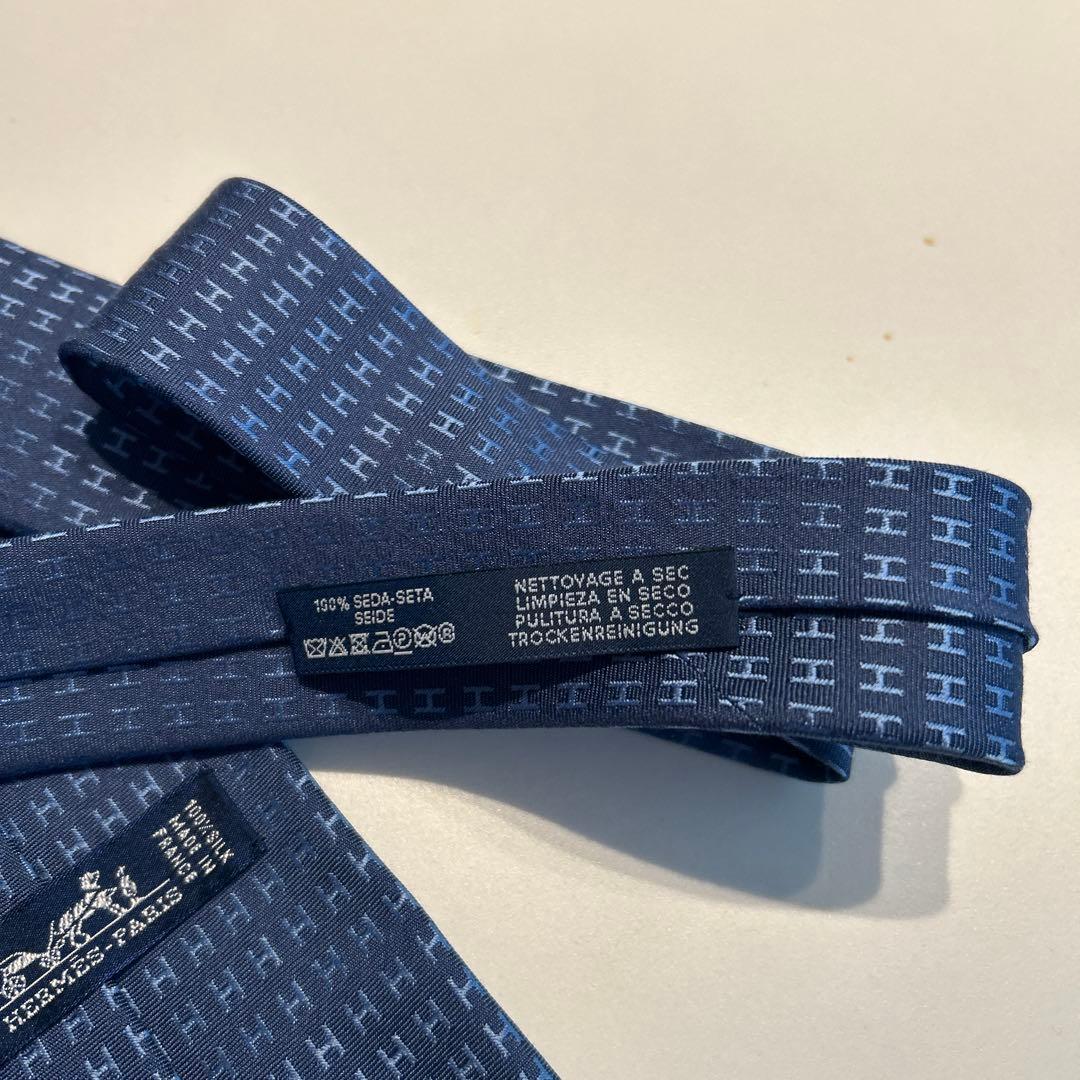 未使用箱付き　 エルメス　HERMES ネクタイ　ブルー