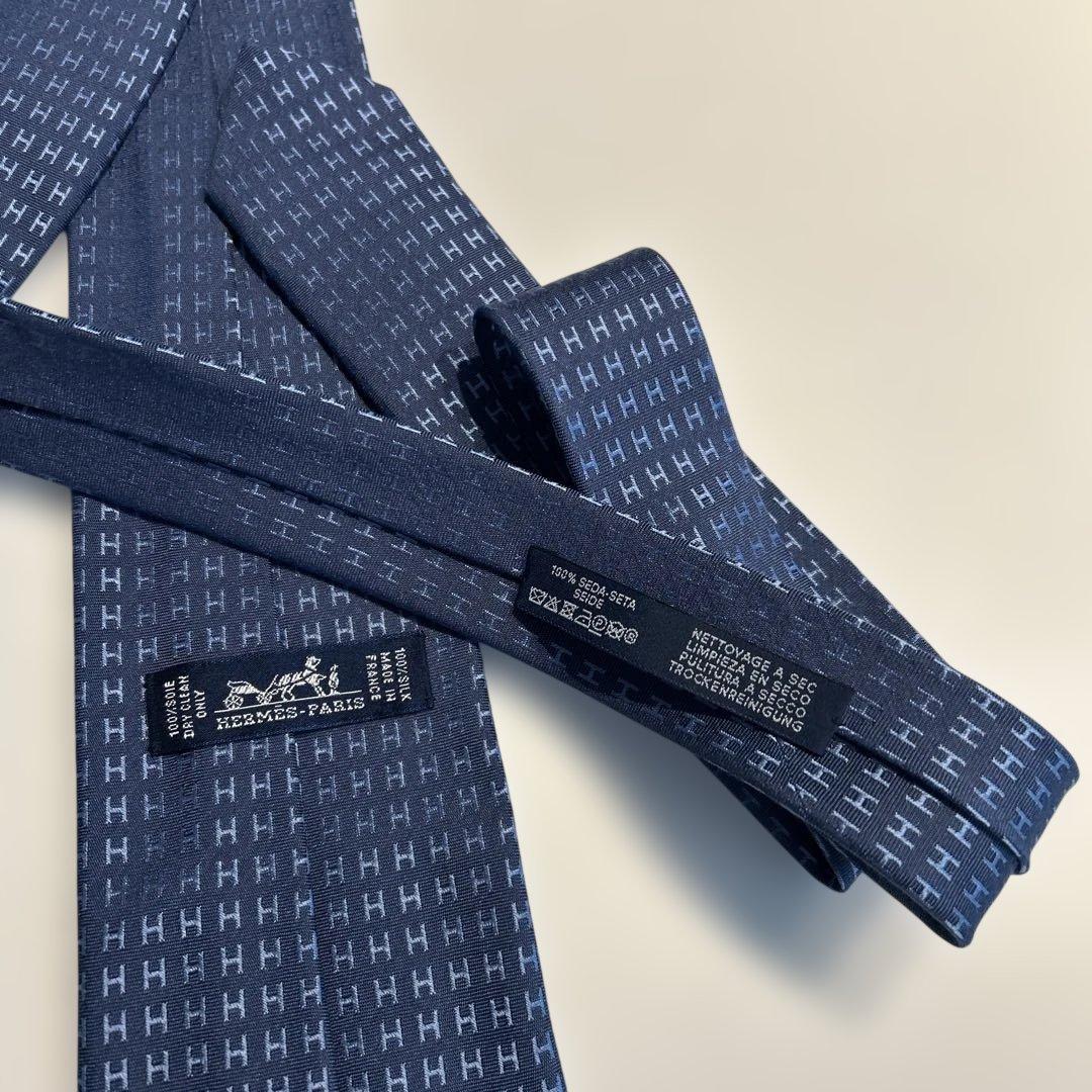 未使用箱付き　 エルメス　HERMES ネクタイ　ブルー