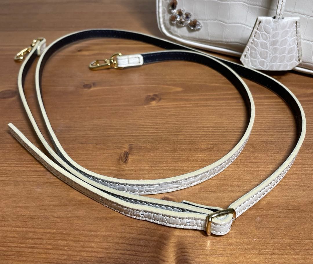 ADMJ ヒマラヤ クロコ型押し スワロフスキー マイクロ バッグ