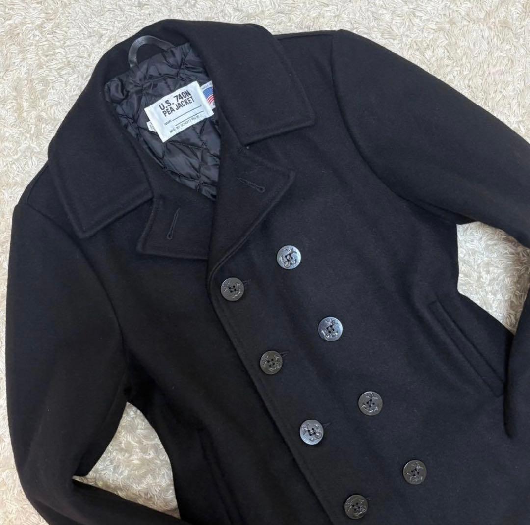 Schott 740NPコートサイズ40 USA製メルトンウール 地キルティング