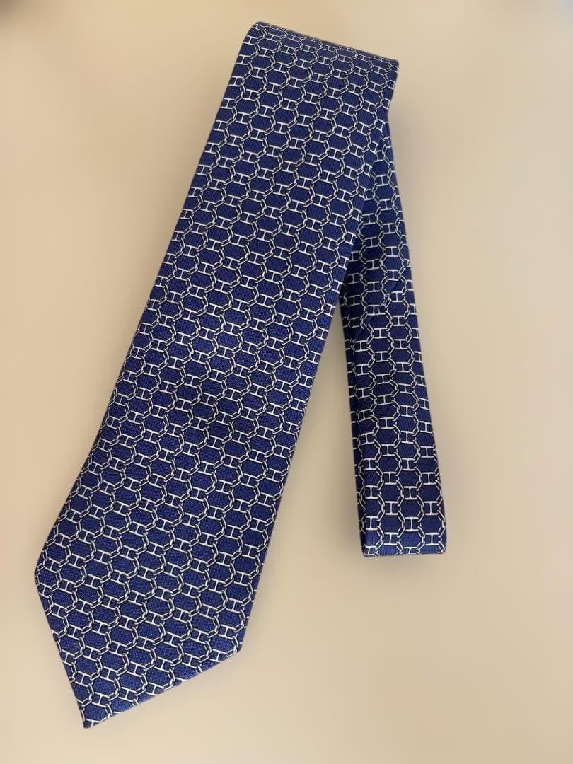 HERMES (エルメス) シルク ネクタイ ブルー