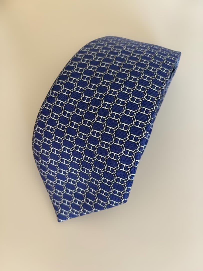 HERMES (エルメス) シルク ネクタイ ブルー