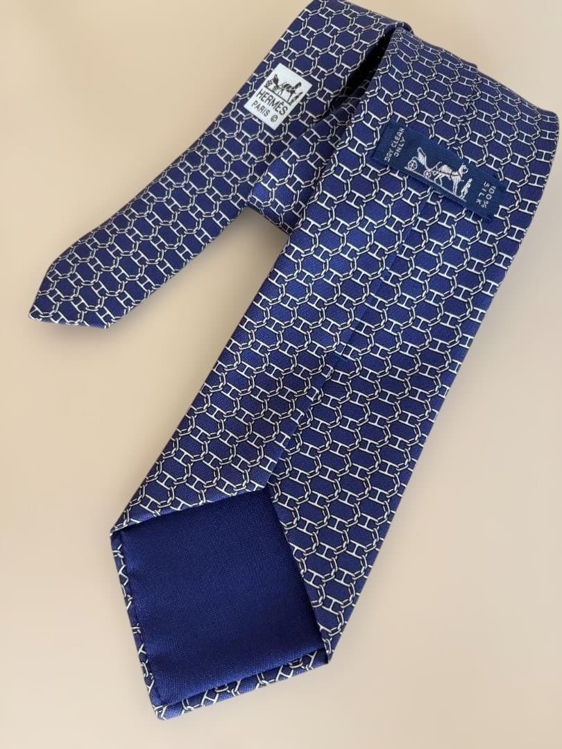 HERMES (エルメス) シルク ネクタイ ブルー