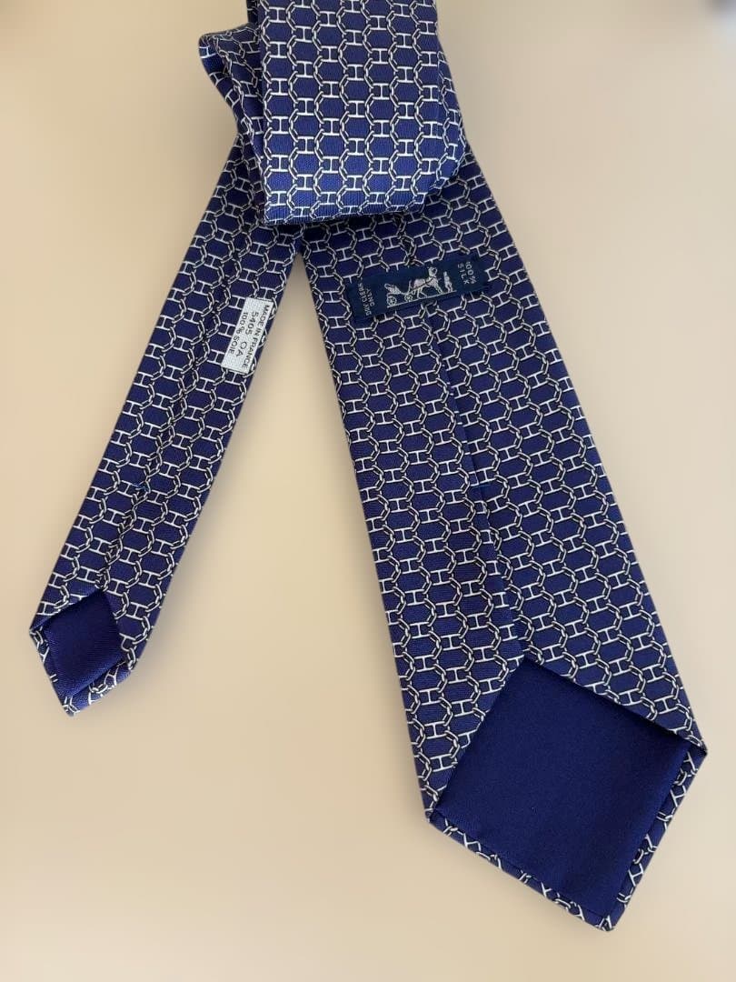 HERMES (エルメス) シルク ネクタイ ブルー