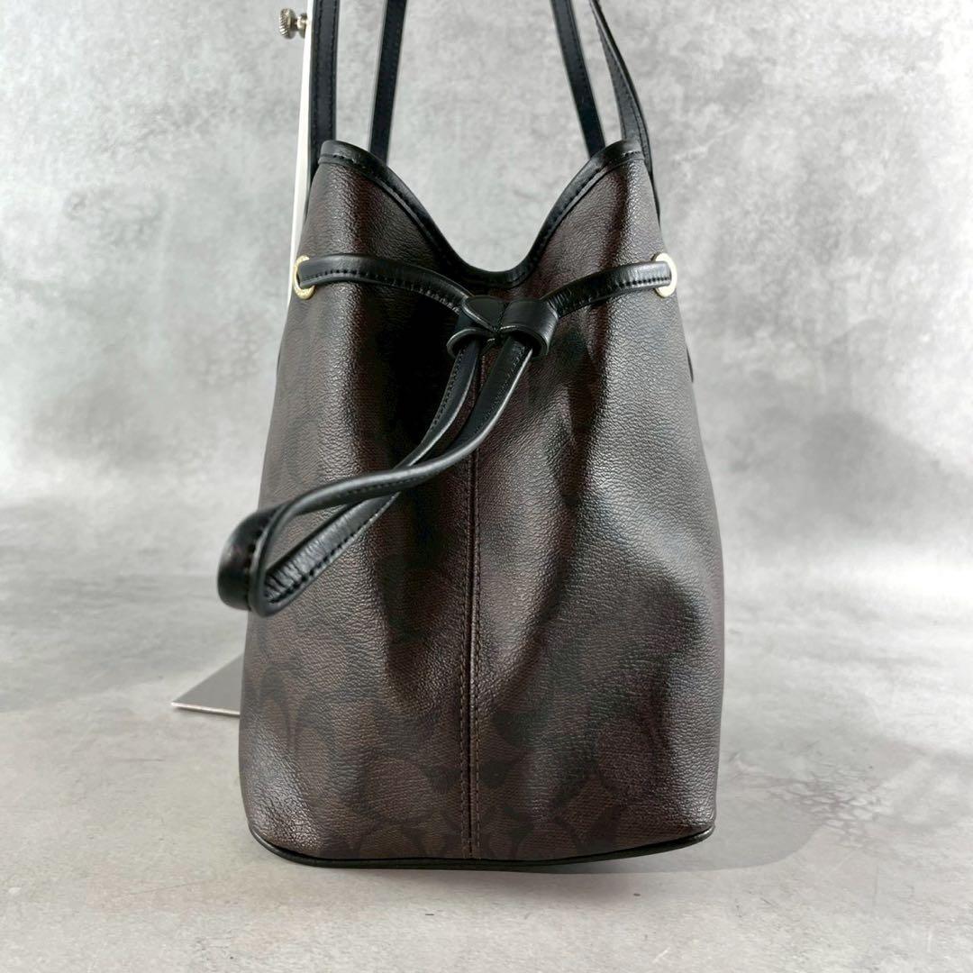 美品✨A4可 コーチ トートバッグ PVC×レザー 本革 シグネチャー 肩掛け