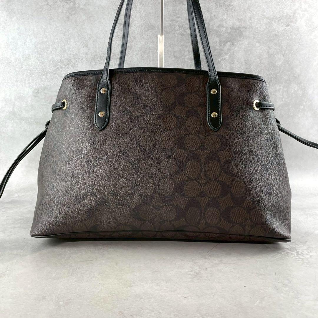 美品✨A4可 コーチ トートバッグ PVC×レザー 本革 シグネチャー 肩掛け