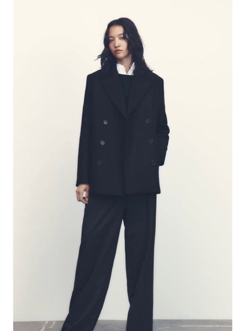 最終値下　ZARA Pコート　アウター　ベーシック　ブラック　黒　XS 新品