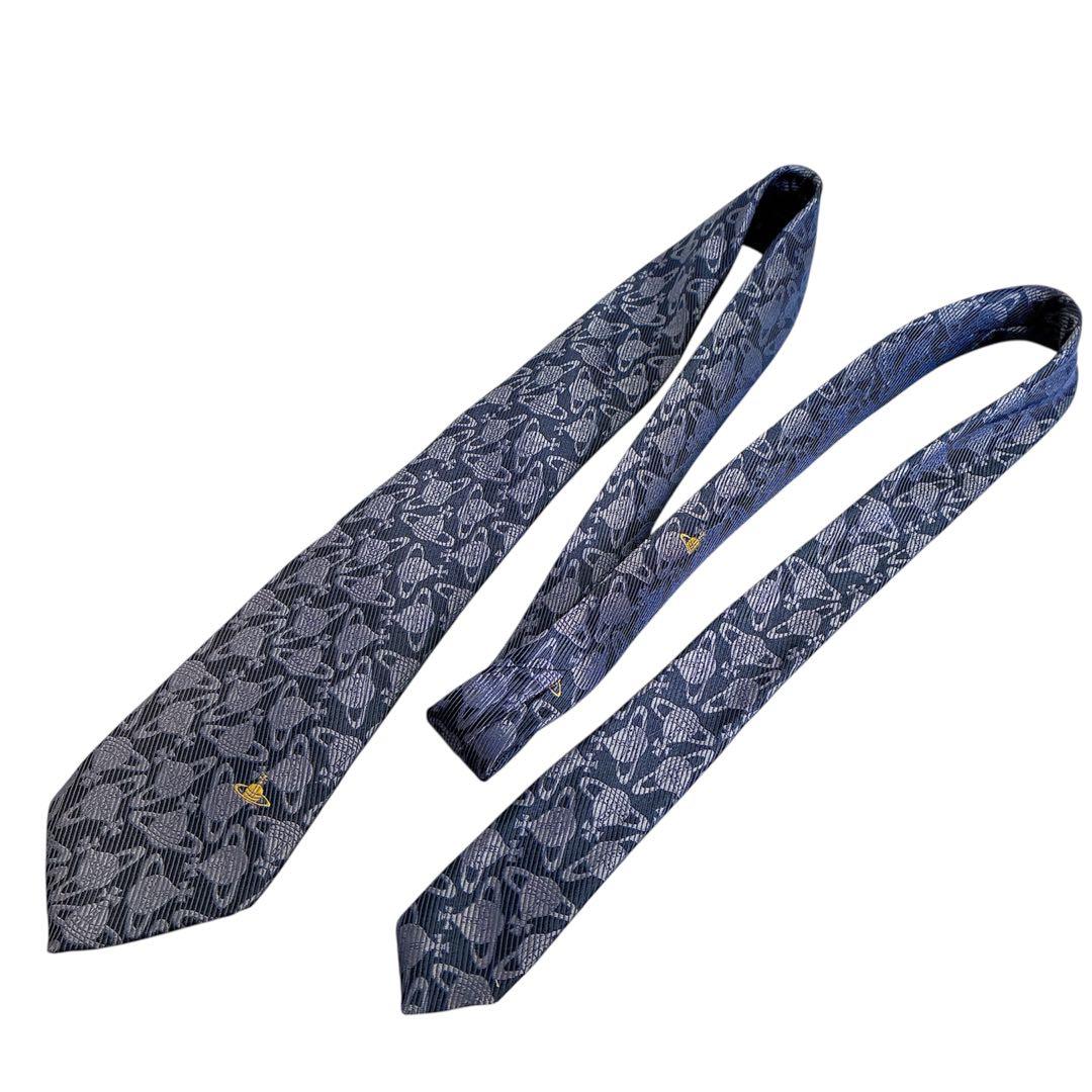 ヴィヴィアンウエストウッド オーブ 総柄 シルク 絹 ネクタイ イタリヤ製