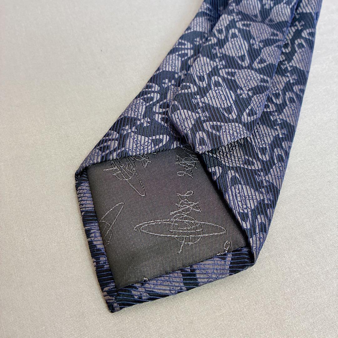 ヴィヴィアンウエストウッド オーブ 総柄 シルク 絹 ネクタイ イタリヤ製