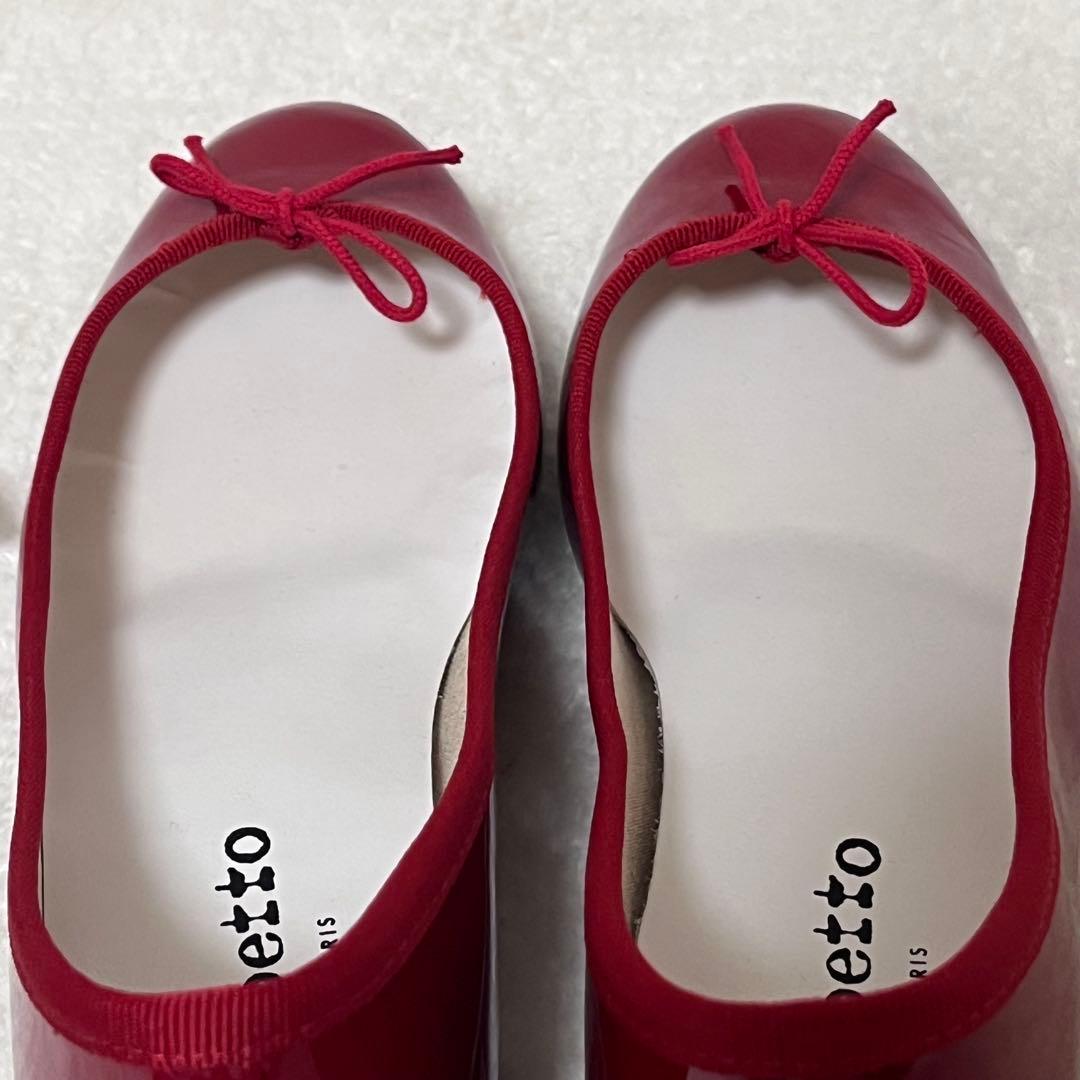 【Repetto】美品 Camille バレエシューズ エナメル レッド