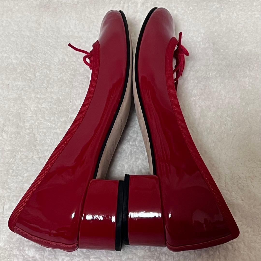 【Repetto】美品 Camille バレエシューズ エナメル レッド