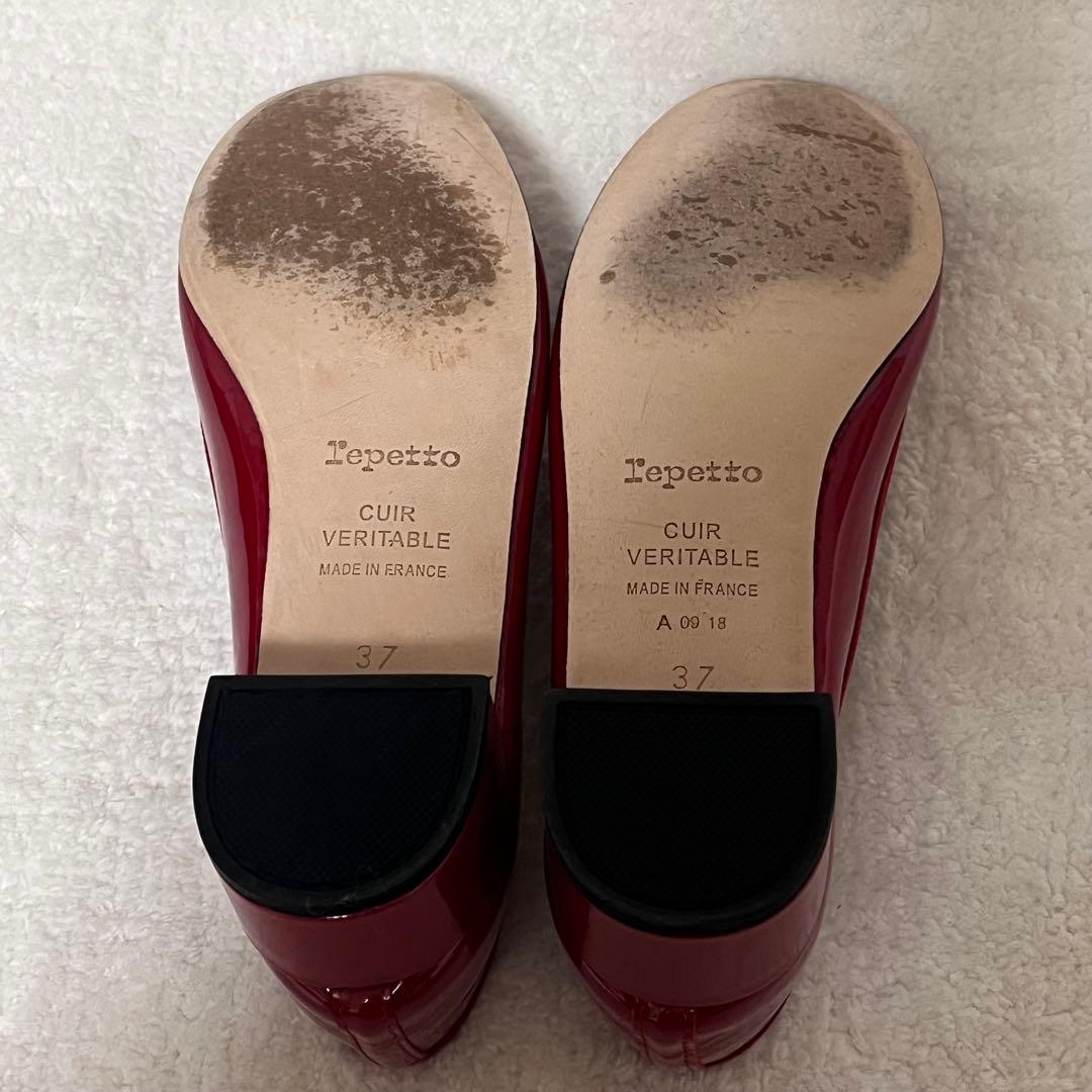 【Repetto】美品 Camille バレエシューズ エナメル レッド
