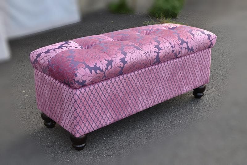 値下げしました！　ロココ調　ファブリック　ベンチボックス　ソファ　ピンク