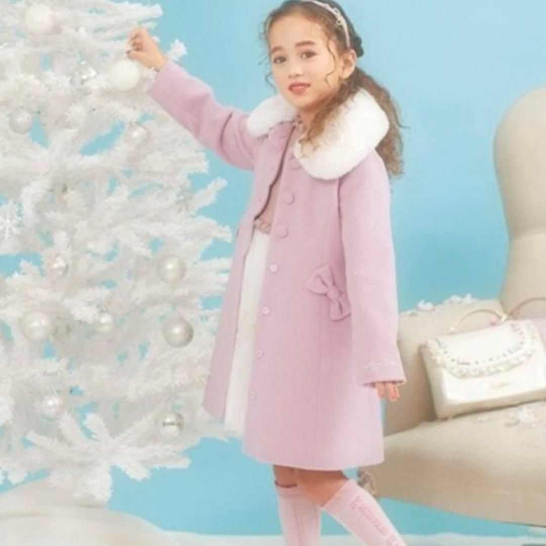 メゾピアノ スカラップウールコート　130