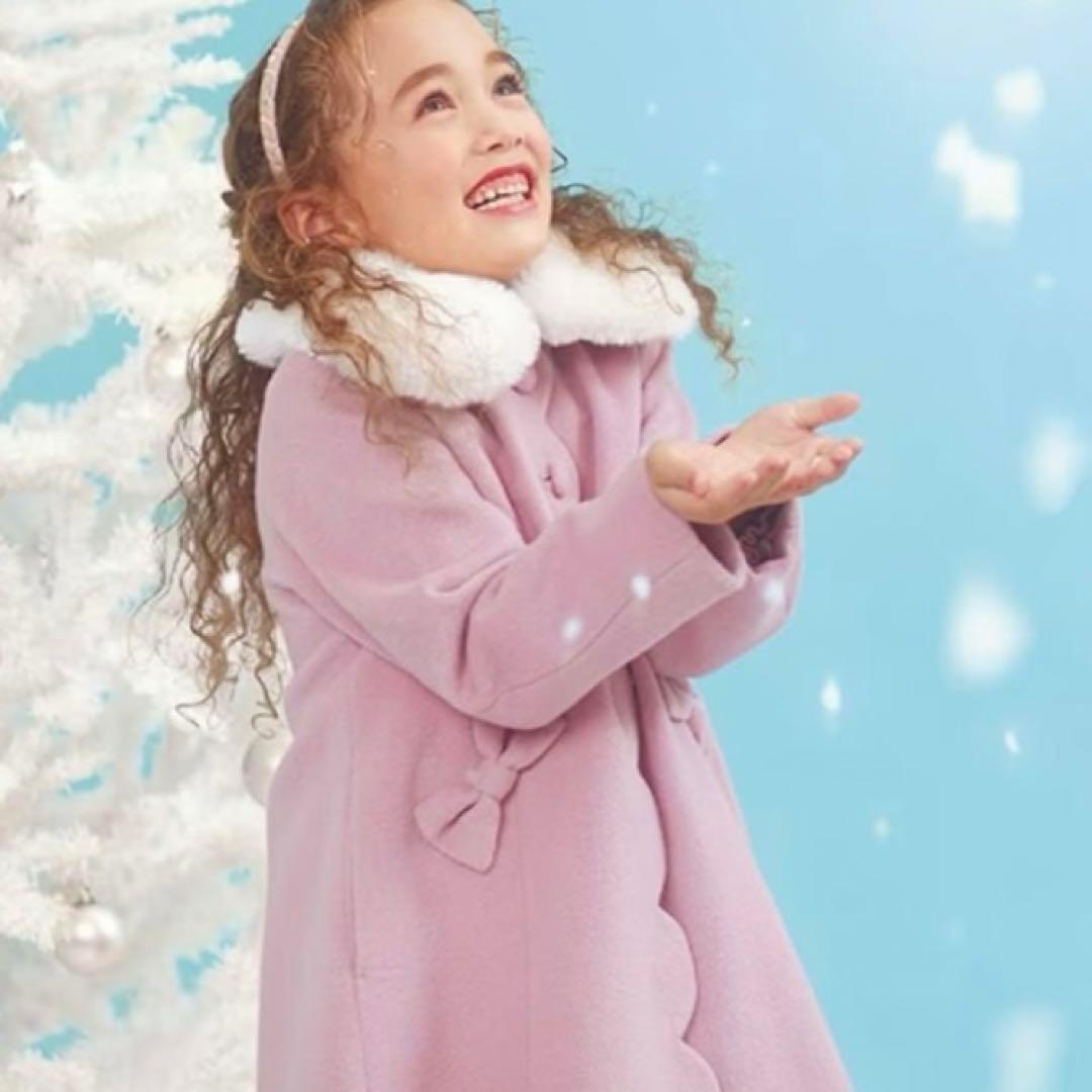 メゾピアノ スカラップウールコート　130