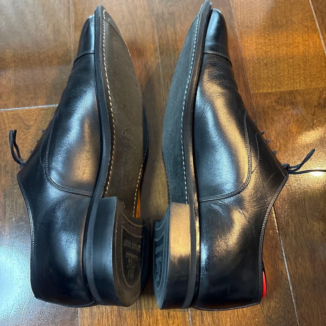 スコッチグレイン　ストレートチップ　内羽根　黒　24.5cm