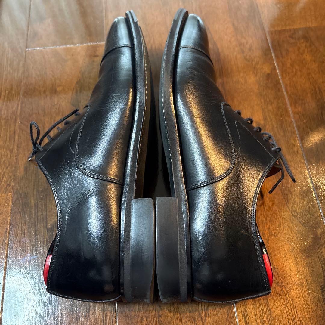 スコッチグレイン　ストレートチップ　内羽根　黒　24.5cm