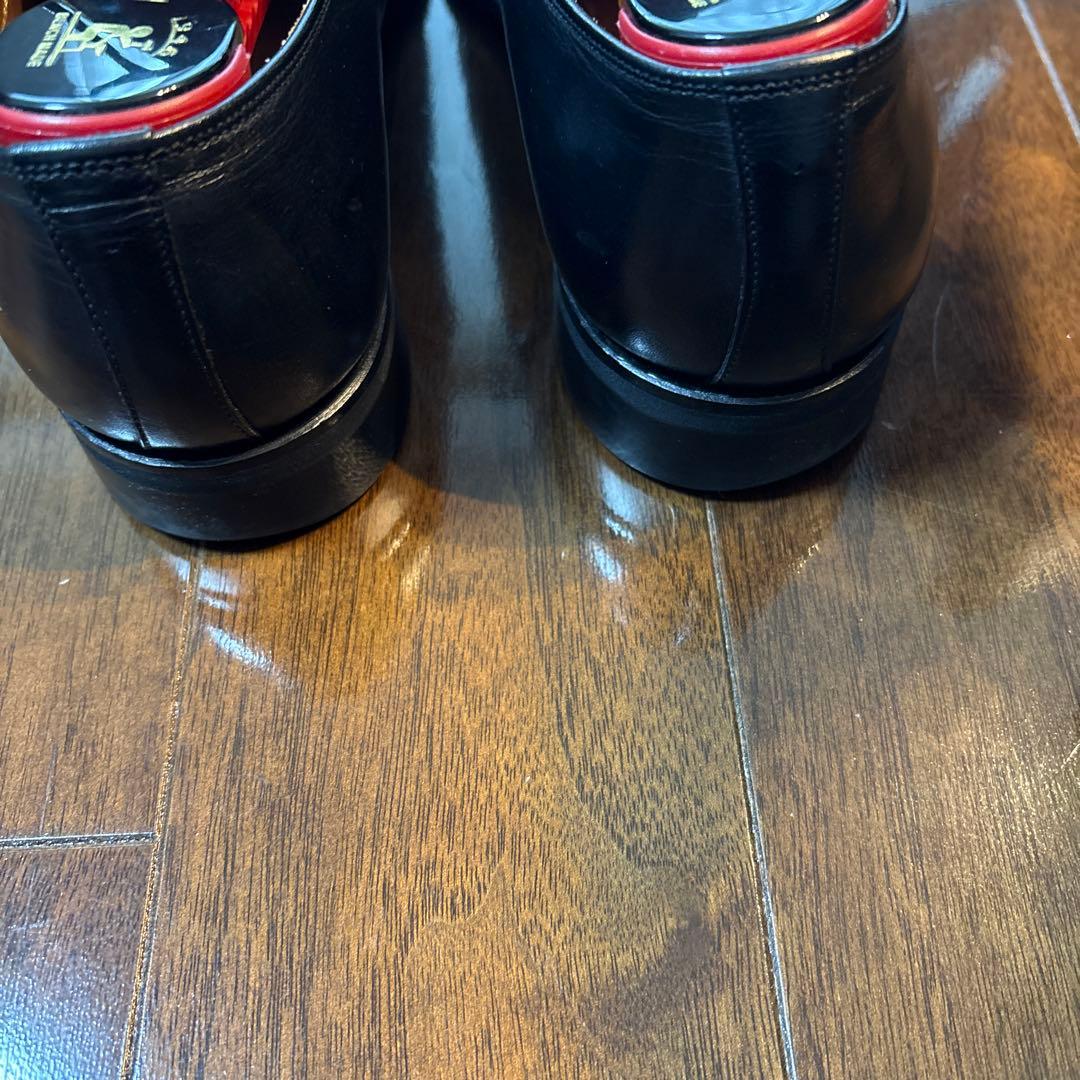 スコッチグレイン　ストレートチップ　内羽根　黒　24.5cm