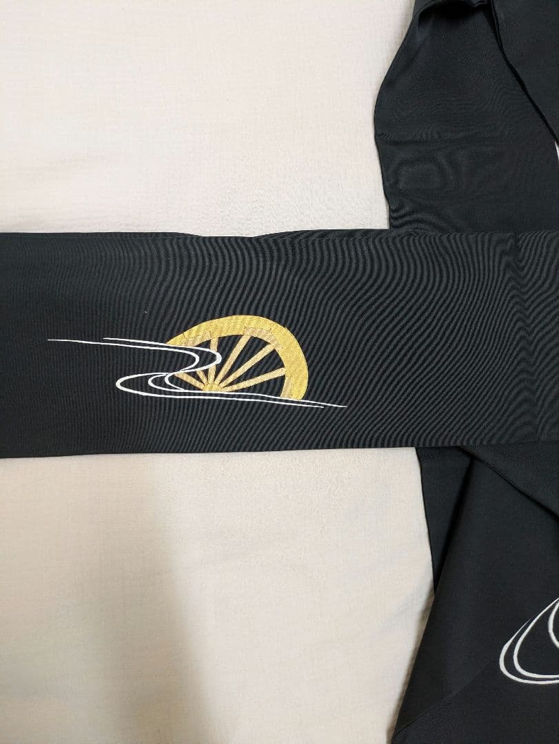 【ゑり善】塩瀬　☆金駒刺繍　銀刺繍　金箔　 流水柄　高級名古屋