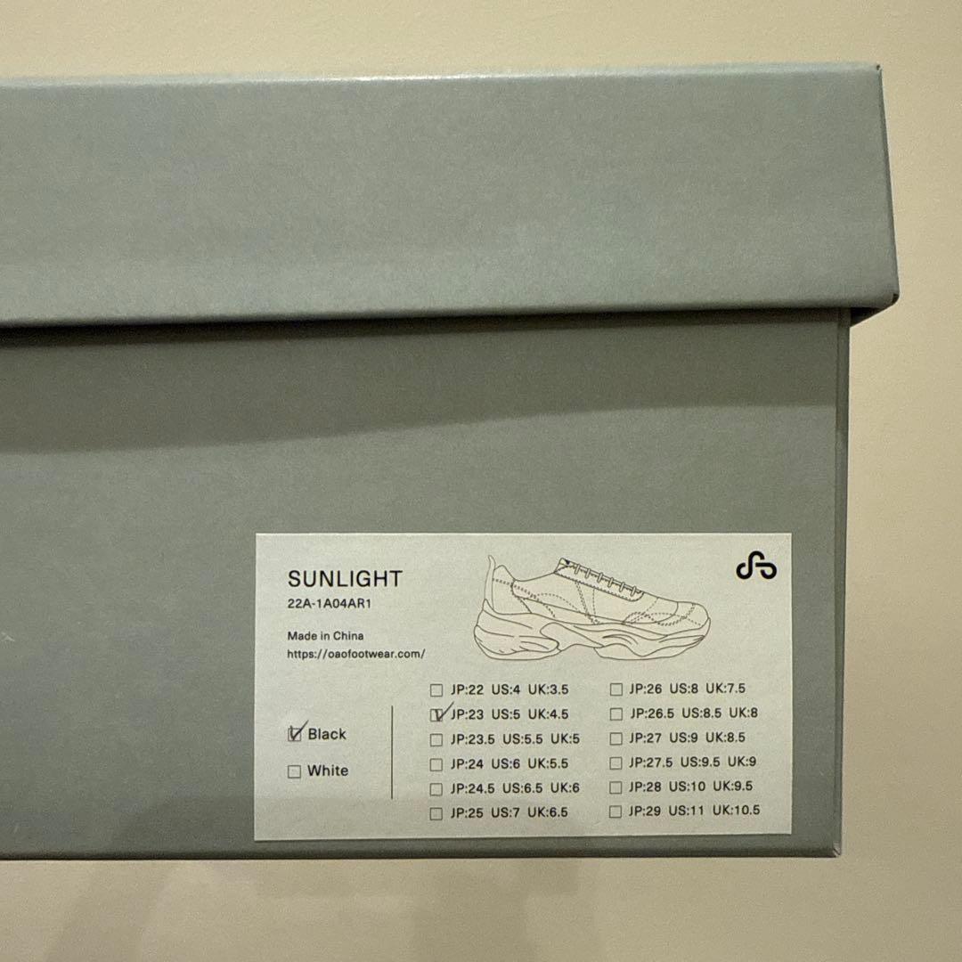 OAO sunlight スニーカー ブラック Vibramソール 23cm