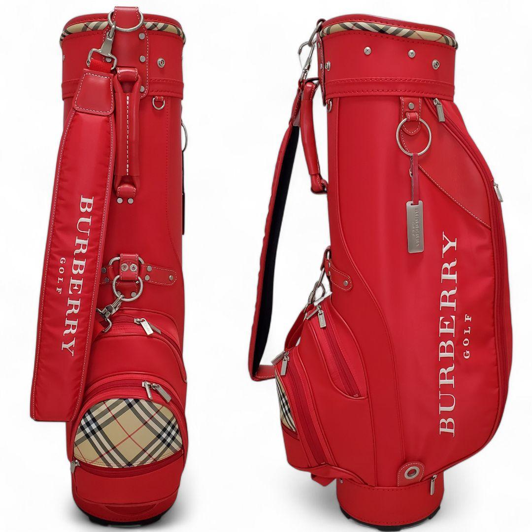 希少 BURBERRY キャディバッグ レッド