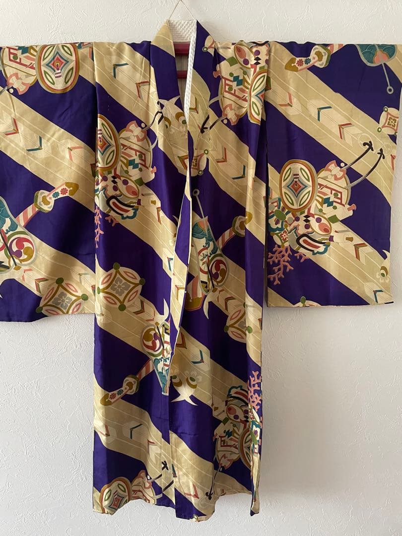 七五三　5歳　男の子　正絹　アンティークお着物袴コーデ