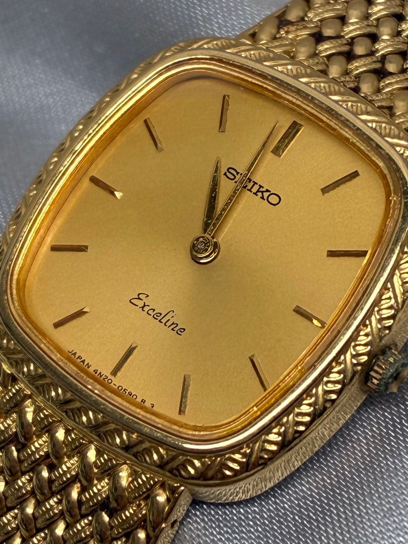 SEIKO セイコー エクセリーヌ 4N20-5160 QZ ゴールド文字盤