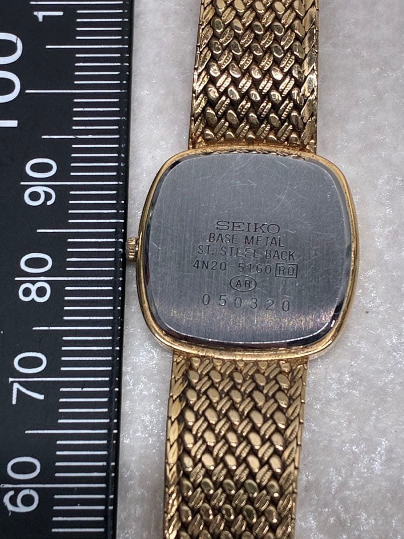 SEIKO セイコー エクセリーヌ 4N20-5160 QZ ゴールド文字盤