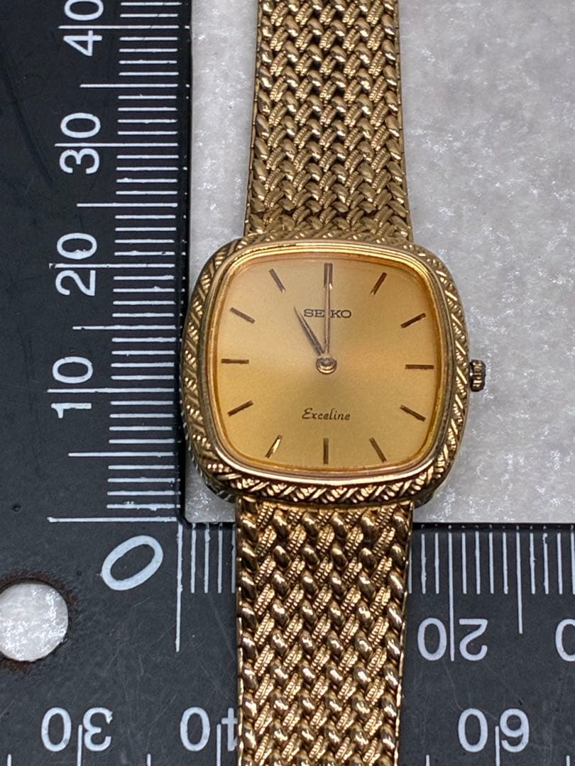 SEIKO セイコー エクセリーヌ 4N20-5160 QZ ゴールド文字盤