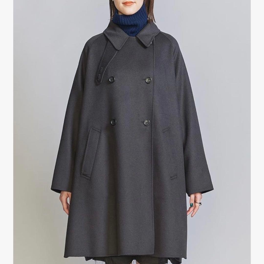 BEAUTY&YOUTH リバー ポンチョコート M ダークグレー