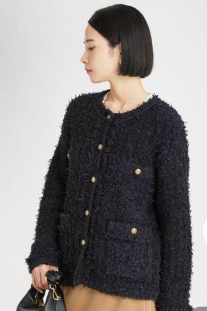 【美品】ツイードニットジャケット BABYLONE バビロン