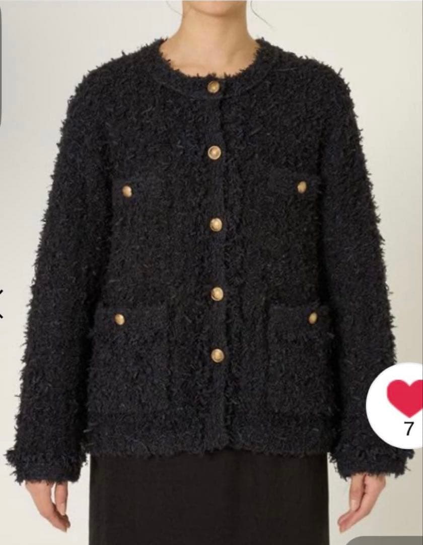 【美品】ツイードニットジャケット BABYLONE バビロン