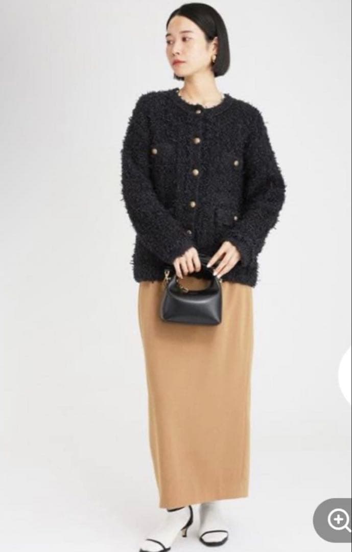 【美品】ツイードニットジャケット BABYLONE バビロン