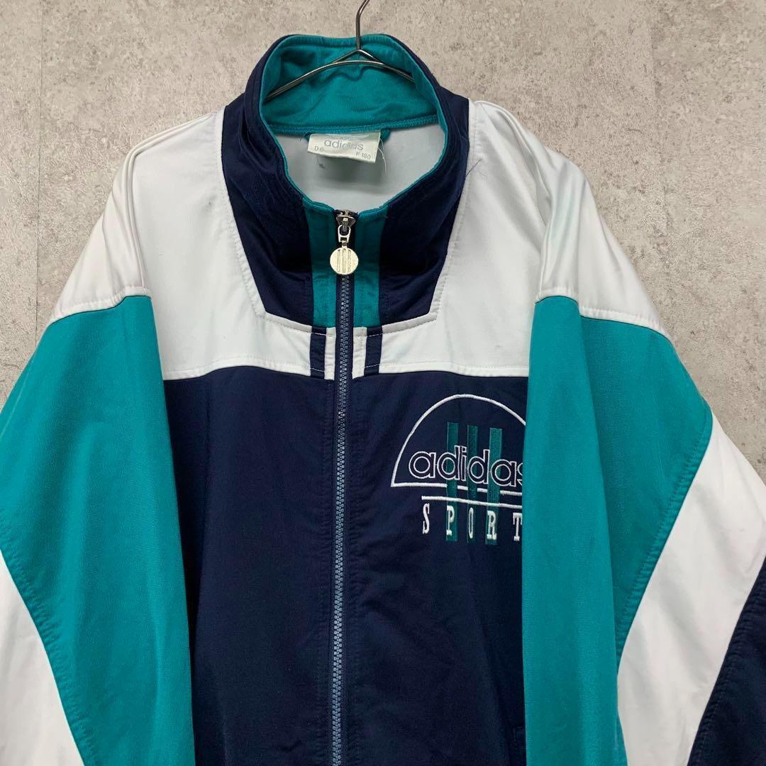 【レアL☆EU輸入90s】アディダス トレフォイル両面刺繍トラックジャケット