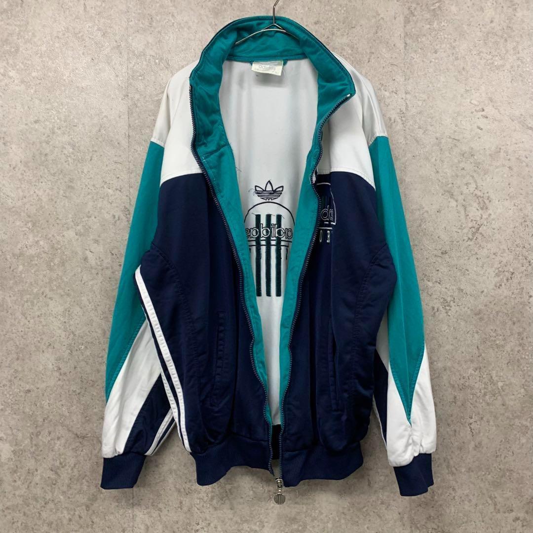 【レアL☆EU輸入90s】アディダス トレフォイル両面刺繍トラックジャケット