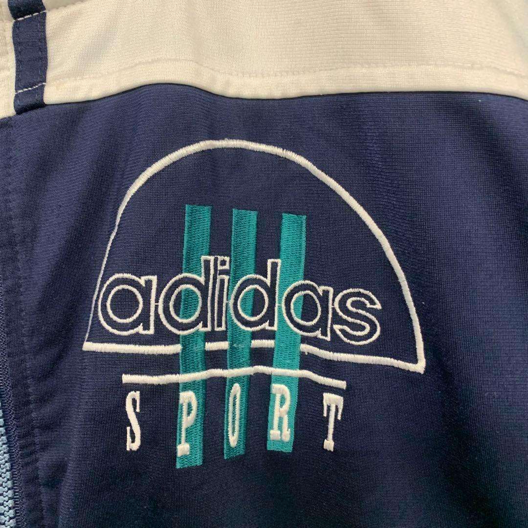 【レアL☆EU輸入90s】アディダス トレフォイル両面刺繍トラックジャケット