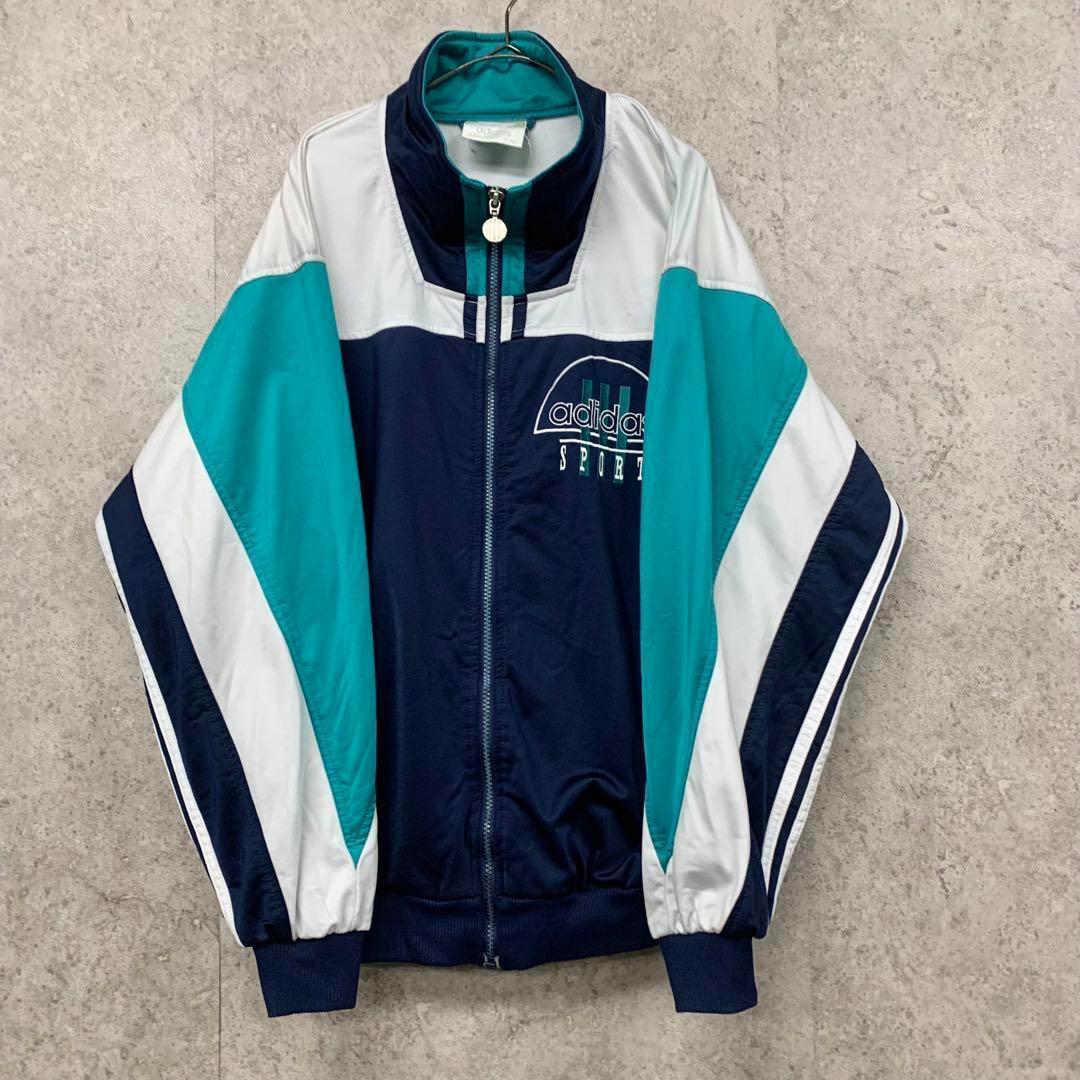 【レアL☆EU輸入90s】アディダス トレフォイル両面刺繍トラックジャケット