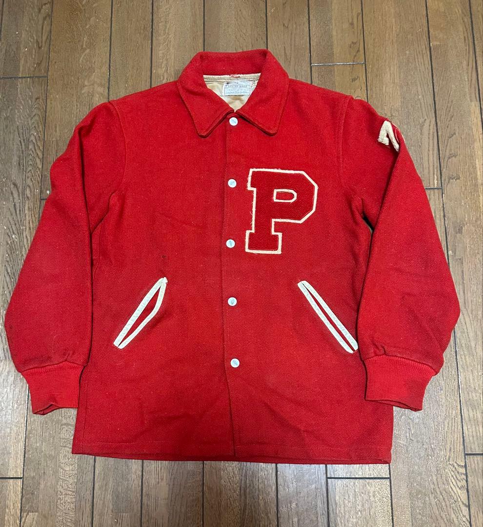 70’s スタジャン アワードジャケット　ヴィンテージ usa 襟付き裾リブ無し